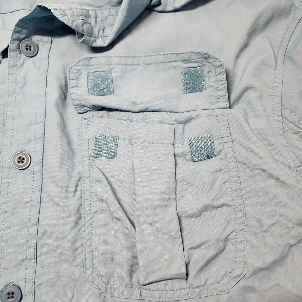 DULUTH 100% RAYON SHORT SLEEVE BUTTON DOWN‎ SHIRT SIZE XL BLUE - Picture 6 of 12